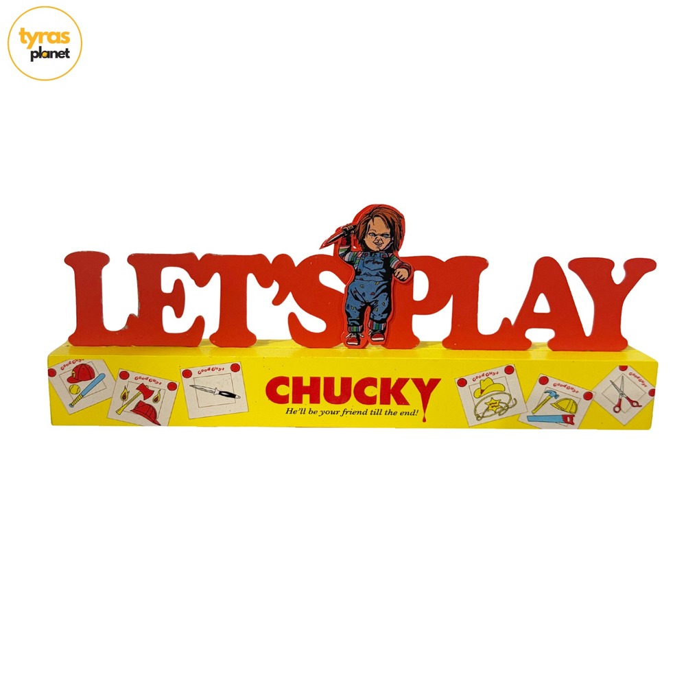 Silver Buffalo Chucky Lets Play Good Guys Wood Wall Decor Sign Halloween READ